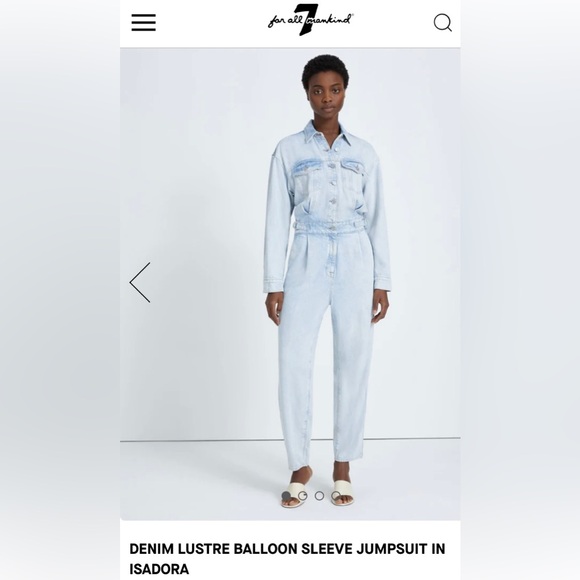 7 For All Mankind Denim Lustre Balloon Sleeve Jumpsuit ✨ Isadora | so soft!! - Picture 13 of 15